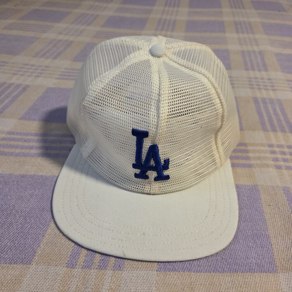 Vtg 70s 80s LA Dodgers New Era Baseball Cap Hat SnapBack Full Mesh Los Angeles